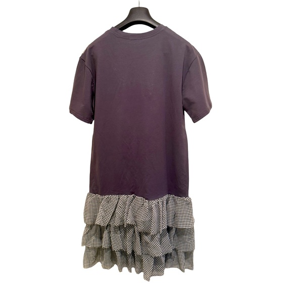 Hiso Hiso NWT Size M Purple Graphic NFL T-Shirt Dress with Lace & Ruffles (0559) - Picture 5 of 13